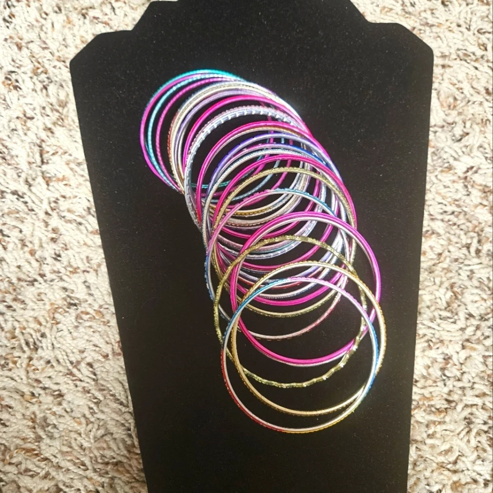 Colorful Multi-Bangle Set - Picture 2 of 6